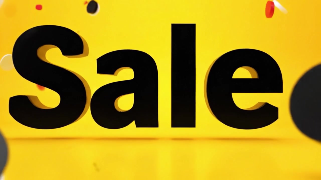 Annuncio audace di un evento di saldi su uno sfondo giallo vivace, che evidenzia le entusiasmanti opportunità per gli acquirenti in cerca di sconti e offerte incredibili.