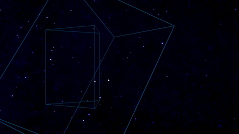 cubos geométricos abstractos en el espacio oscuro con destellos de mosca 1