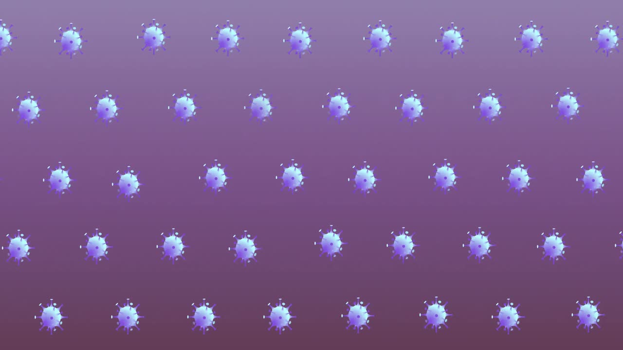 분홍색 배경에 있는 바이러스 세포의 애니메이션
