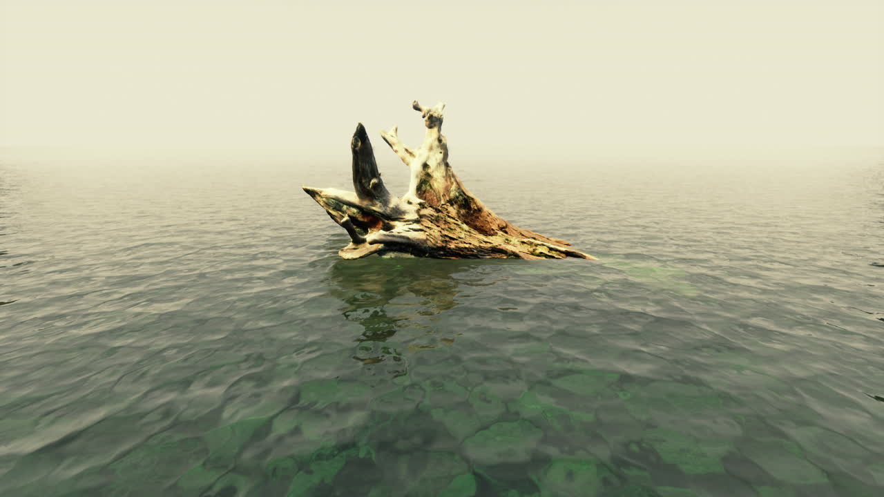 대서양 물 속 에 있는 죽은 오크 나무