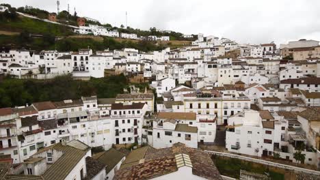 Panoramic-View-Setenil-De-Las-Bodegas,-Spain,-Espana,-Malaga