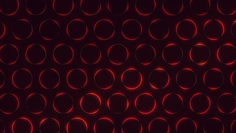 a mesmerizing arrangement of red circles in a circular pattern, seemingly floating against a black background, creates a captivating visual display