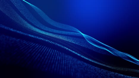 4k círculo de fondo abstracto de partículas de brillo forman líneas, superficies como paisaje futurista en el ciberespacio o holograma. tema de ciencia ficción de microworld, nanotecnología o espacio cósmico. rayas azules 2