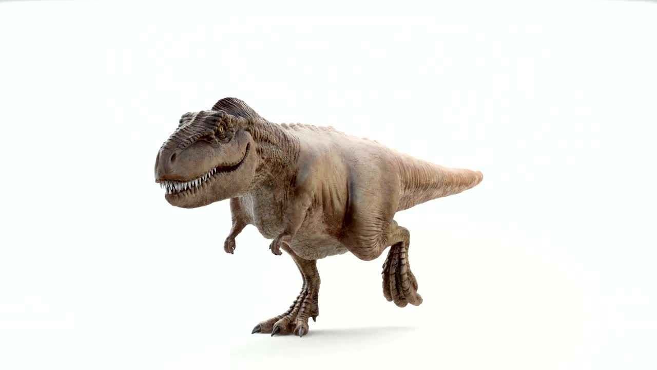 tyrannosaurus rex en movimiento de ataque