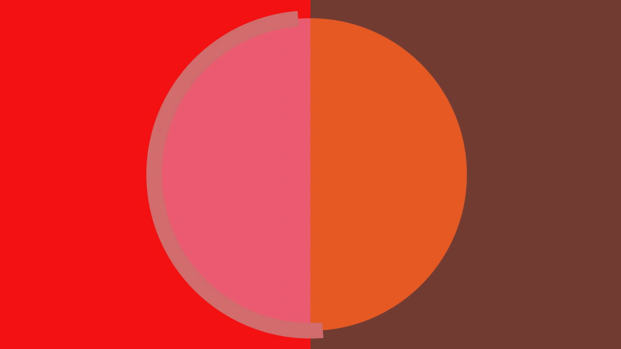 Animation of pink and orange circle moving on red and brown background