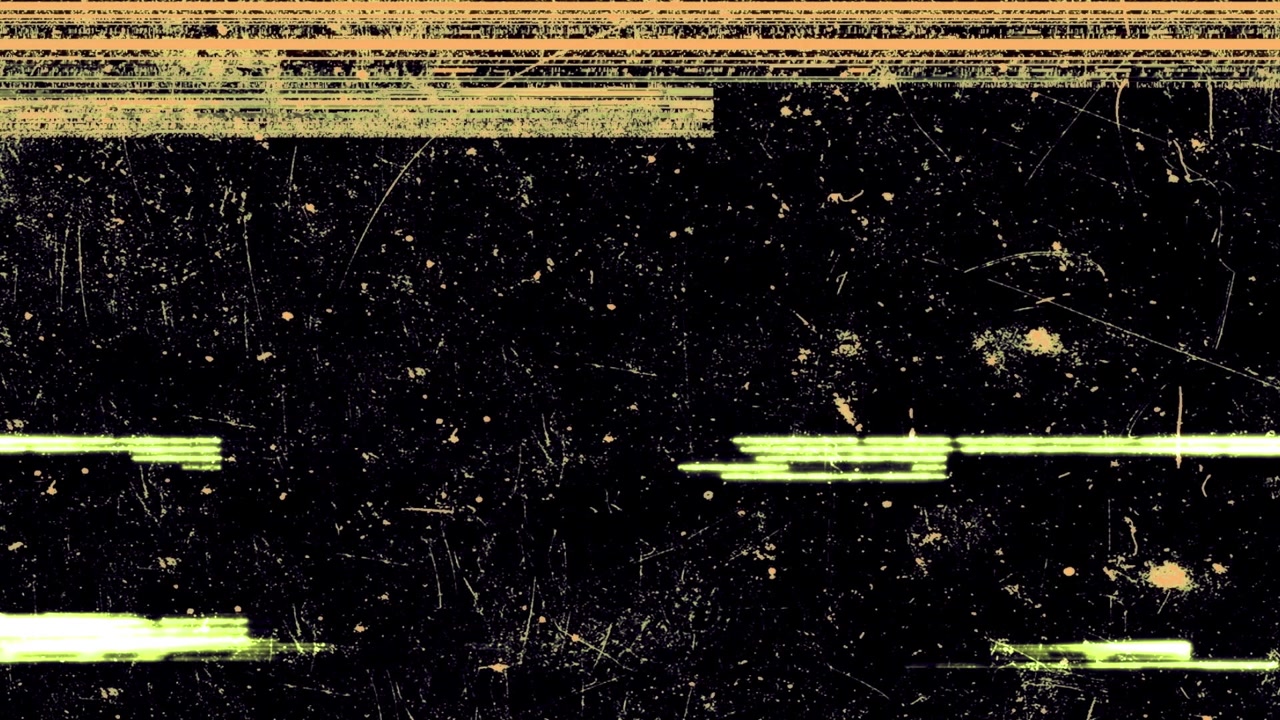 Effetto glitch digitale con linee distorte e rumore statico.