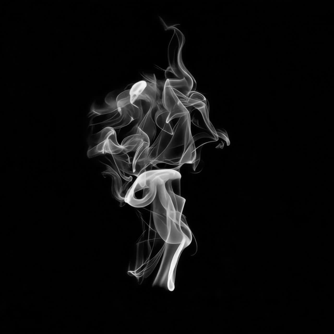White smoke animation isolated asset, transparent 4K video, alpha channel, ProRes 4444