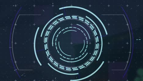 Animation-of-scope-scanning-over-round-scanner-against-tall-buildings