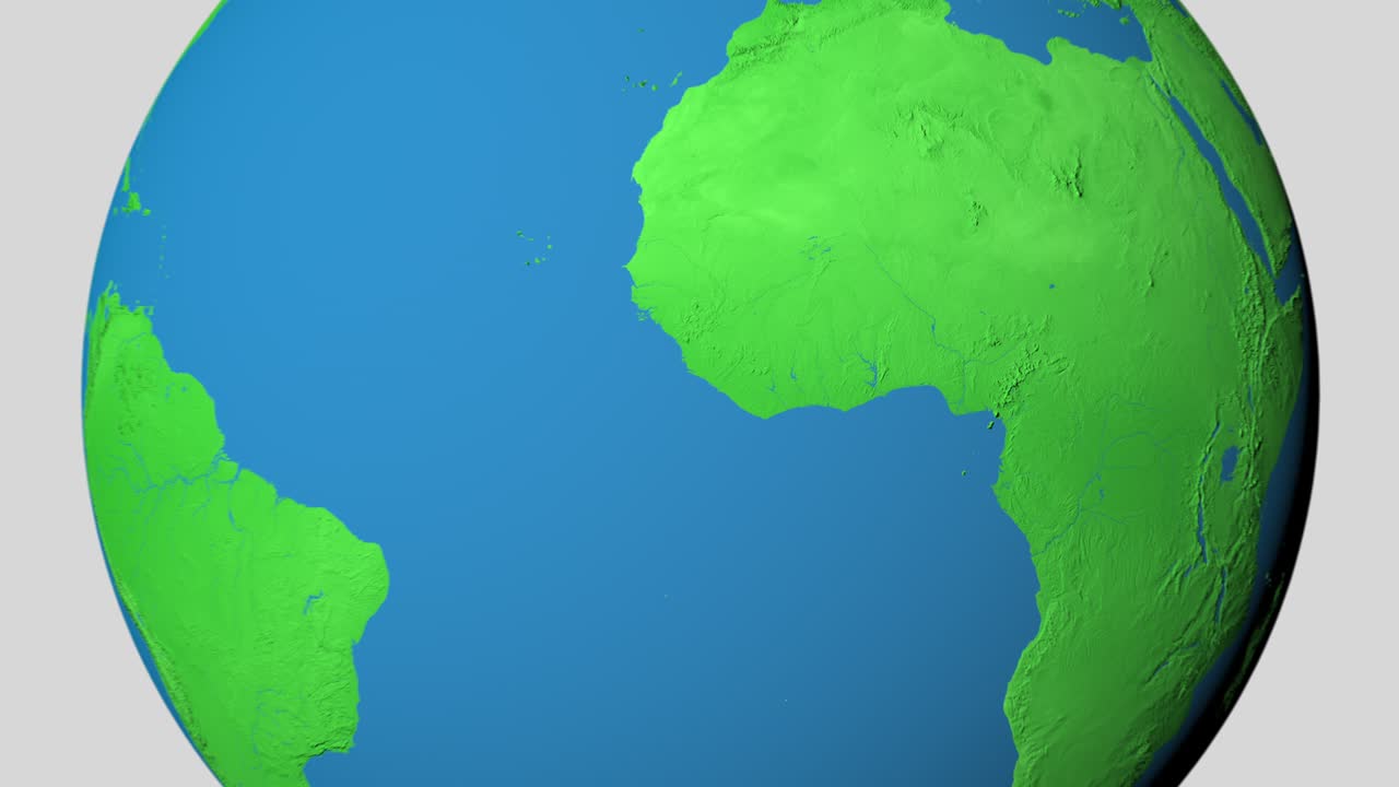 아이보리 코스트의 3d 지도로 확대