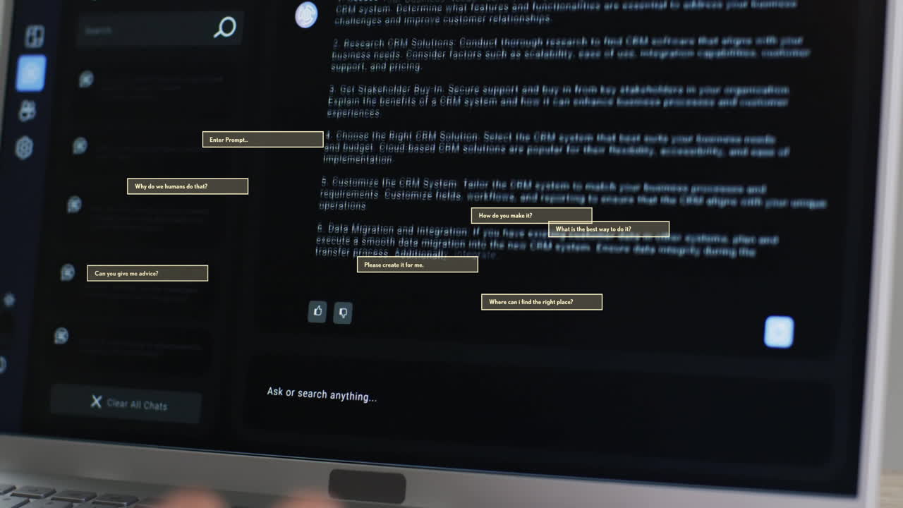 animación de un texto y procesamiento de datos sobre pantalla con fondo oscuro