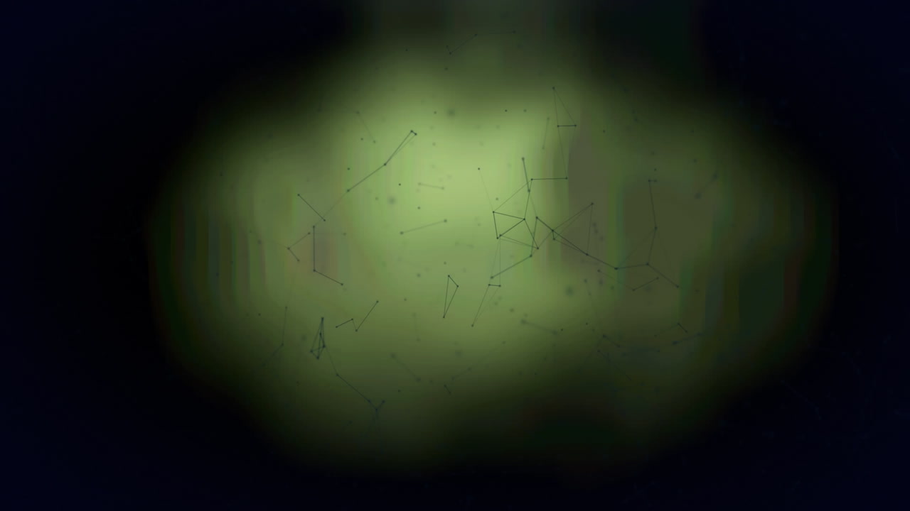 animación de una red de plexo verde que se mueve sobre un fondo verde