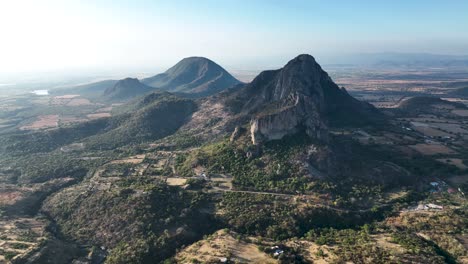 Chalcatzingo-Mesoamerica-Archeological-Site-in-Morelos,-Mexico---Aerial