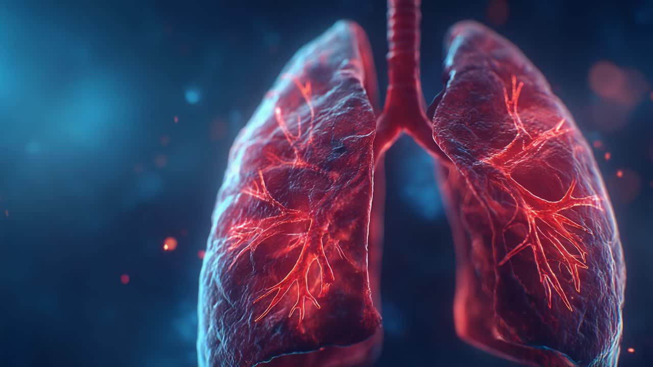 Esplorando le complessità dell'anatomia polmonare: uno sguardo ravvicinato ai polmoni con strutture vascolari, che mostra la delicata rete di vasi sanguigni e tessuti