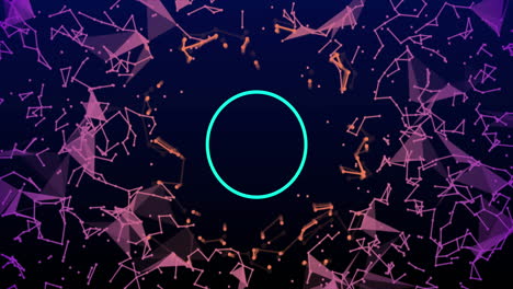 animación de puntos y formas con círculo sobre fondo negro
