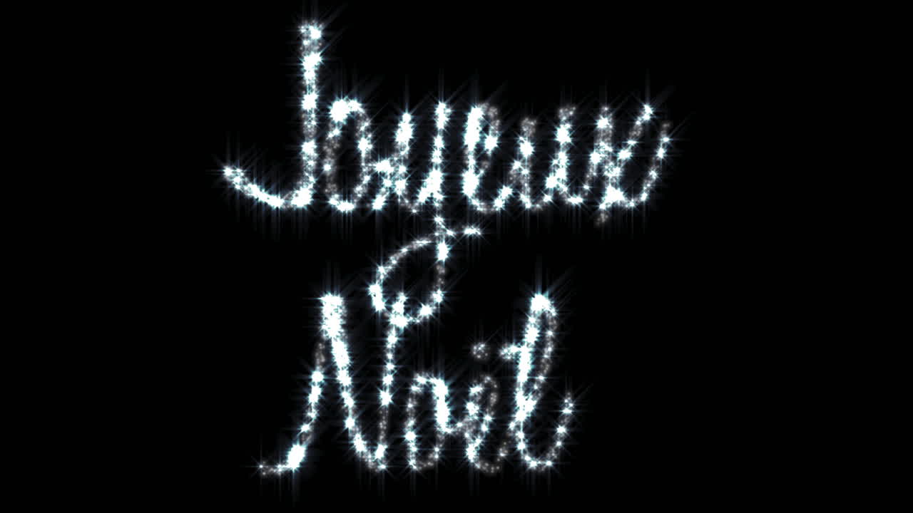 Animation of  seasonal greeting written in shiny letter on black background
