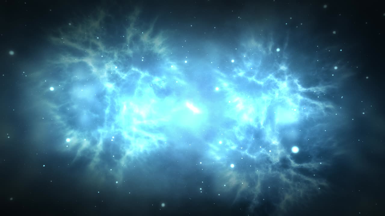 Space travel galaxy nebulae in the constellation Cassiopeia 4K 3D Seamless loop Animation