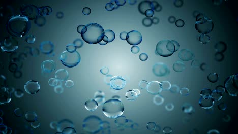 bubbles on a blue glass 4k