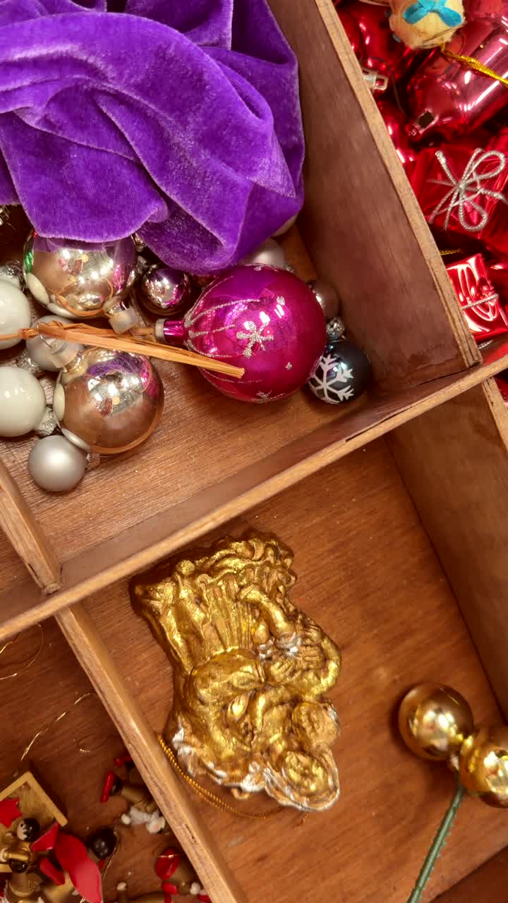 Assortment of Colorful Christmas Ornaments and Holiday Decorations