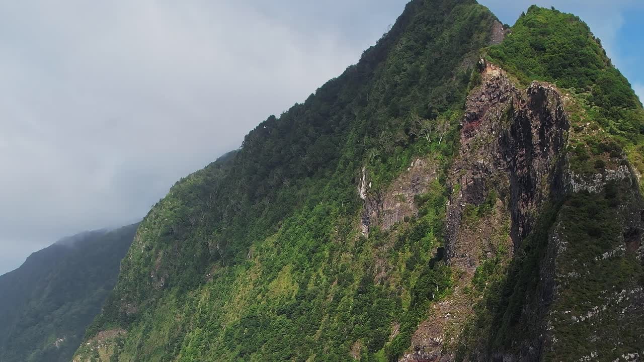 Stunning aerial view of rugged cliffs in Madeira, Portugal