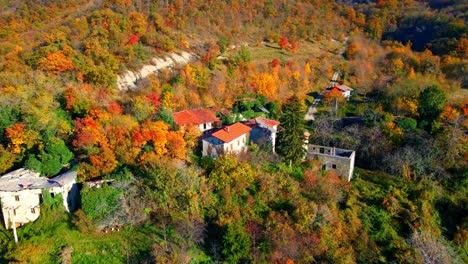 aerial 4k drone video unveils the haunting beauty of slapnik, an abandoned village in brda, slovenia