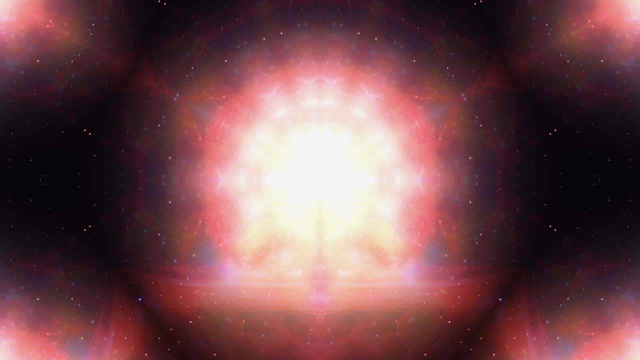 abstract hermoso resplandor colorido luz rosa azul caleidoscopio patrón de secuencia de bucle animación visual mandala geometría espiritual luz. bucle sin costuras 4k. hermoso adorno brillante para el título, espectáculo de escenario de bucle dj vj.