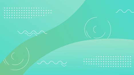 modern abstract gradient background animation, wavy shapes of green and light blue, with circles spinning and floating, good for presentations and data or information background displays