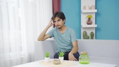 Glücklicher-Und-Friedlicher-Mann.-Er-Sitzt-Vor-Dem-Fenster.