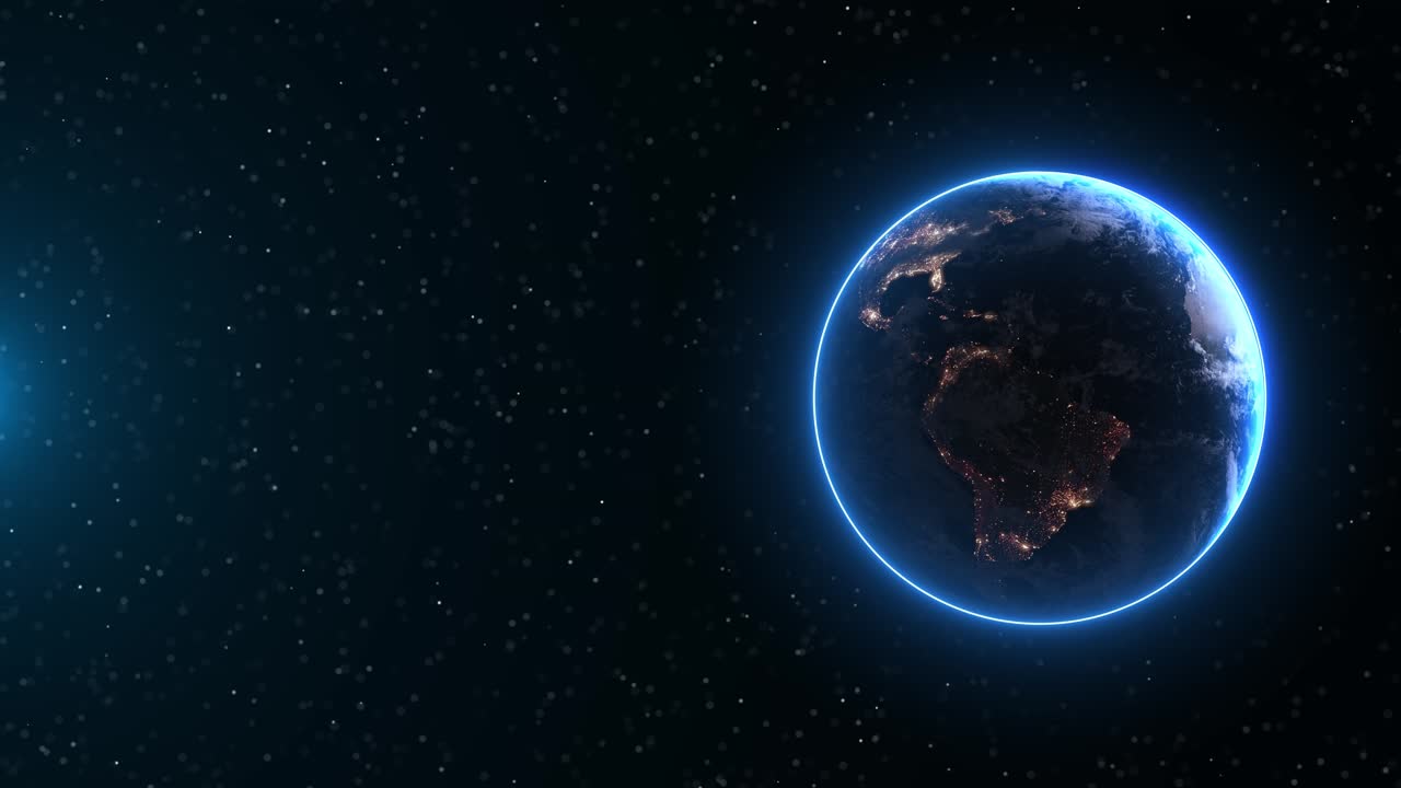 Futuristic technology globe in hologram wireframe elements space technology background dark