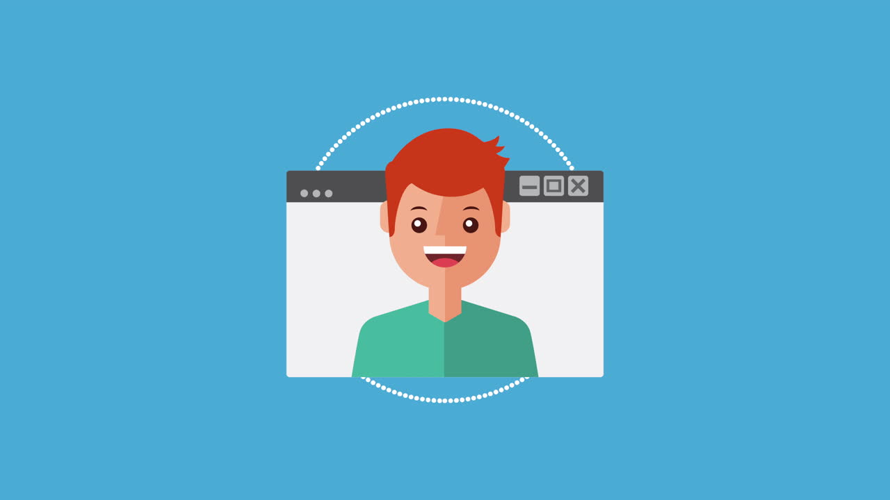 man with webpage templates