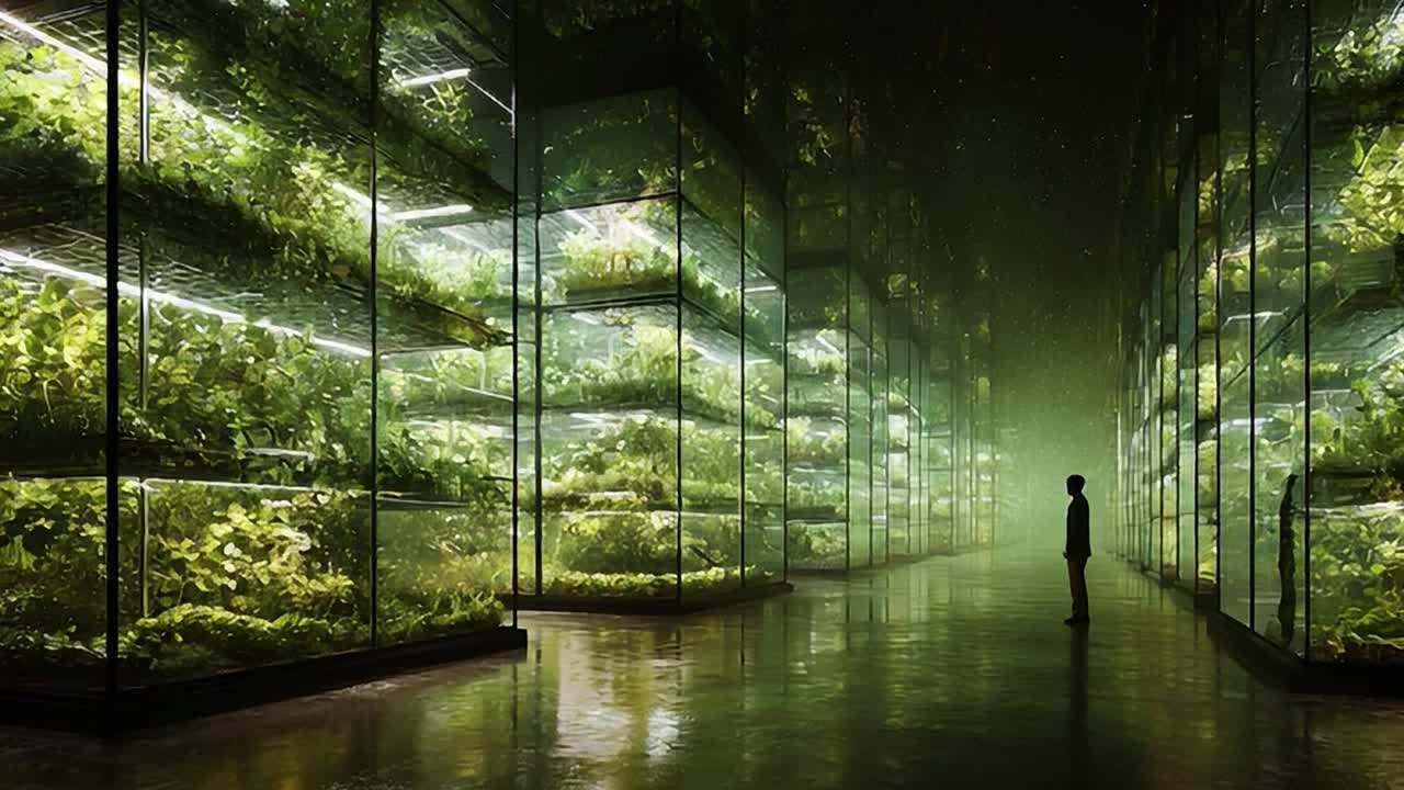 Installazione di vertical farming che presenta una tecnologia agricola innovativa