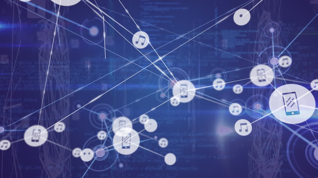 연결 네트워크를 통해 데이터 처리의 애니메이션