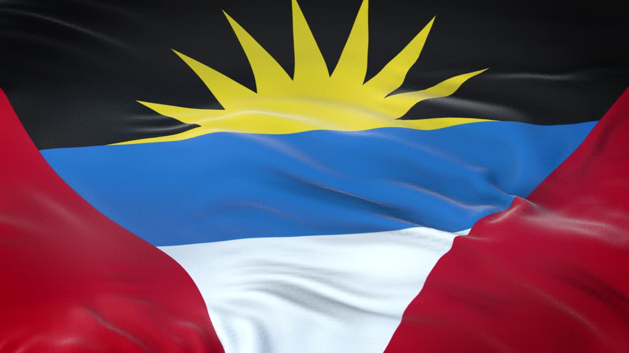 안티구아와 바르부다의 발이 바람에 흔들리며 매우 상세한 직물 질감으로