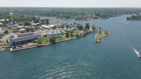 aerial-small-coastal-town-with-boats