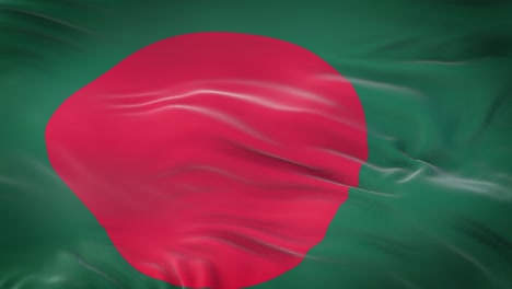 bangladesh flag waving in the wind with highly detailed fabric texture. seamless loop