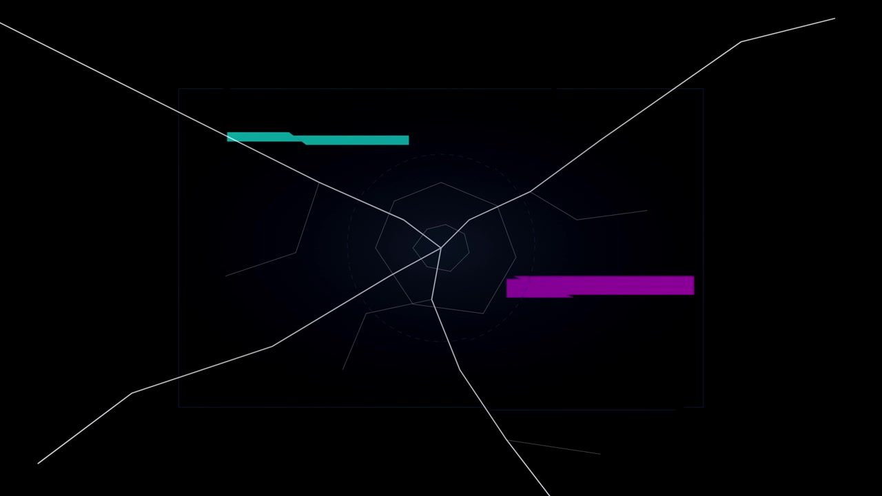 Interfaccia digitale astratta con linee geometriche e barre luminose
