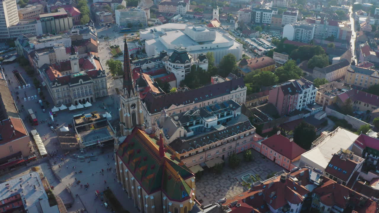 vista aérea de un centro de una ciudad europea