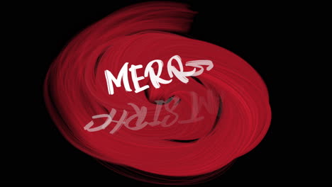 merry christmas text with red brush on black background