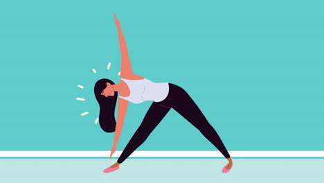 hermosa mujer practicando yoga personaje