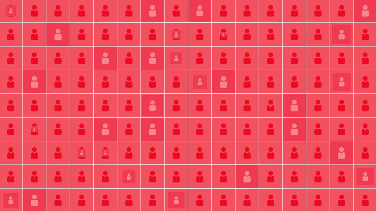 patrón de iconos de redes sociales de personas en gradiente rojo