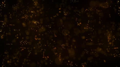 fondo de puntos abstractos. partículas iluminadas naranja. profundidad de campo. iluminación abstracta, polvo, partículas y deslumbramiento en un fondo oscuro. tecnología futurista. bokeh. animación de bucle 3d, vj, 4k