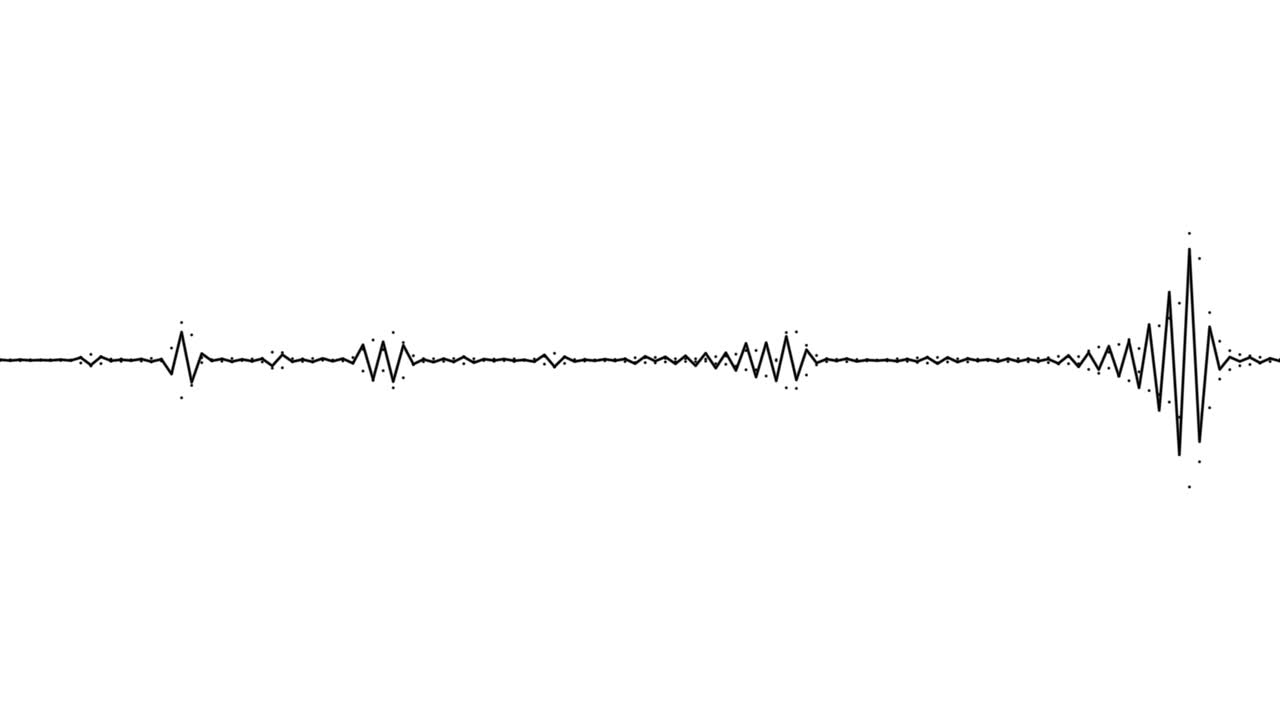 Un simple efecto de visualización para audio de voz en blanco sobre negro.
