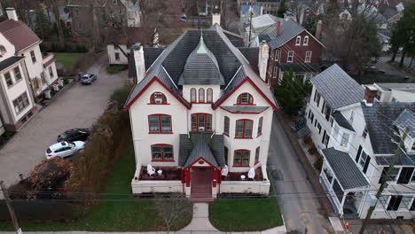 restored upscale home in wealthy american neighborhood