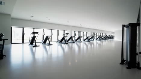 modern empty gym with fitness and weight training equipment
