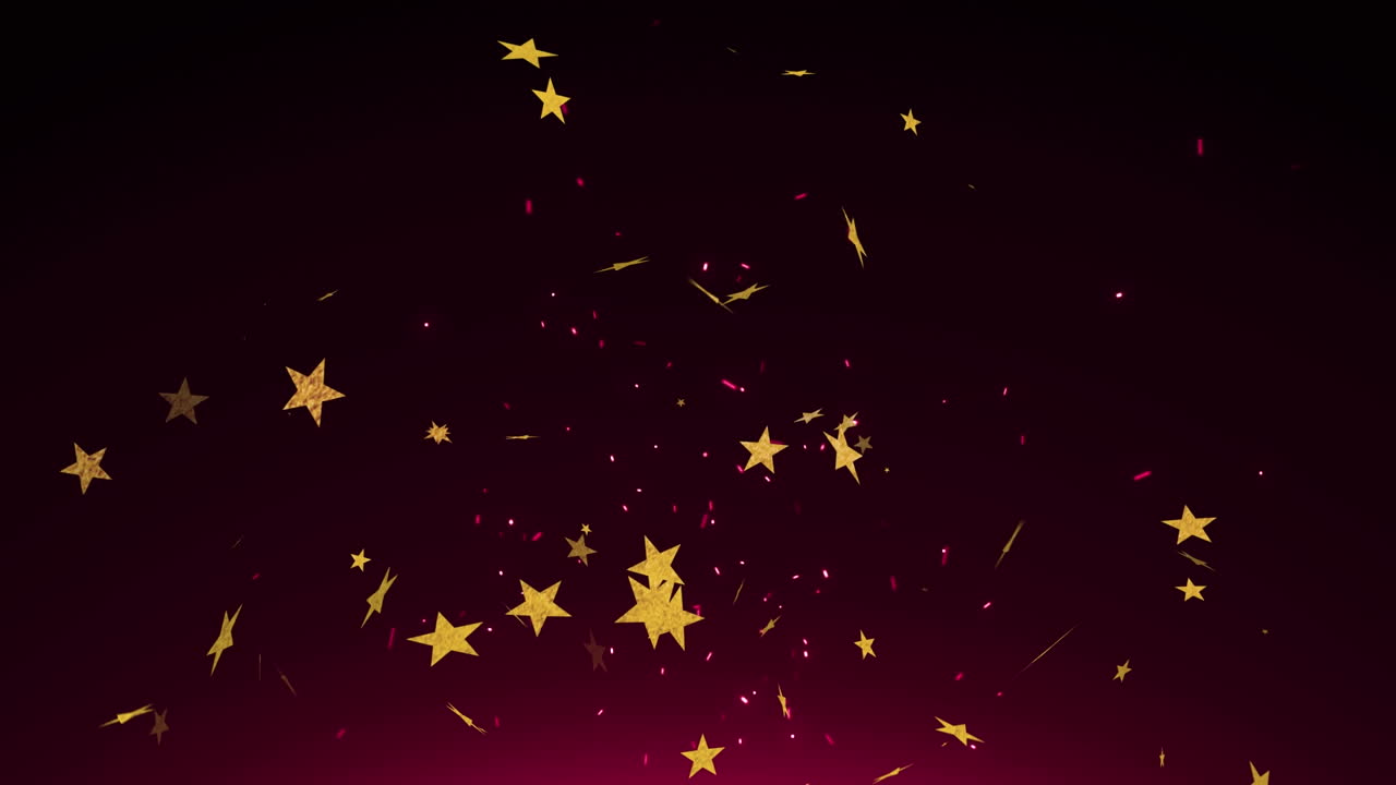 animación de chispas y estrellas sobre fondo negro