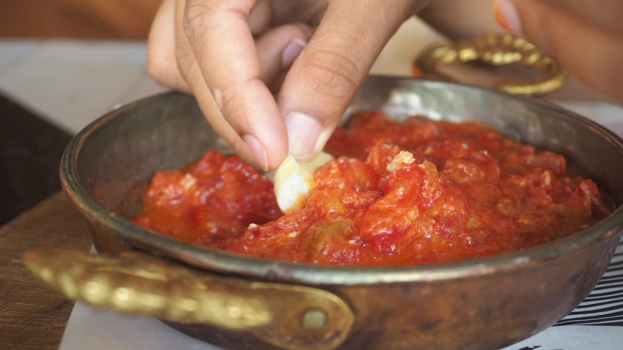 Menemen dish close up