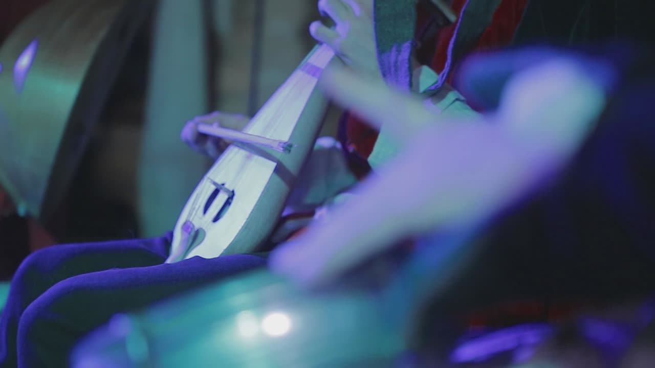 Medieval Musicians Play Music. Medieval musicians play music instruments, indoors