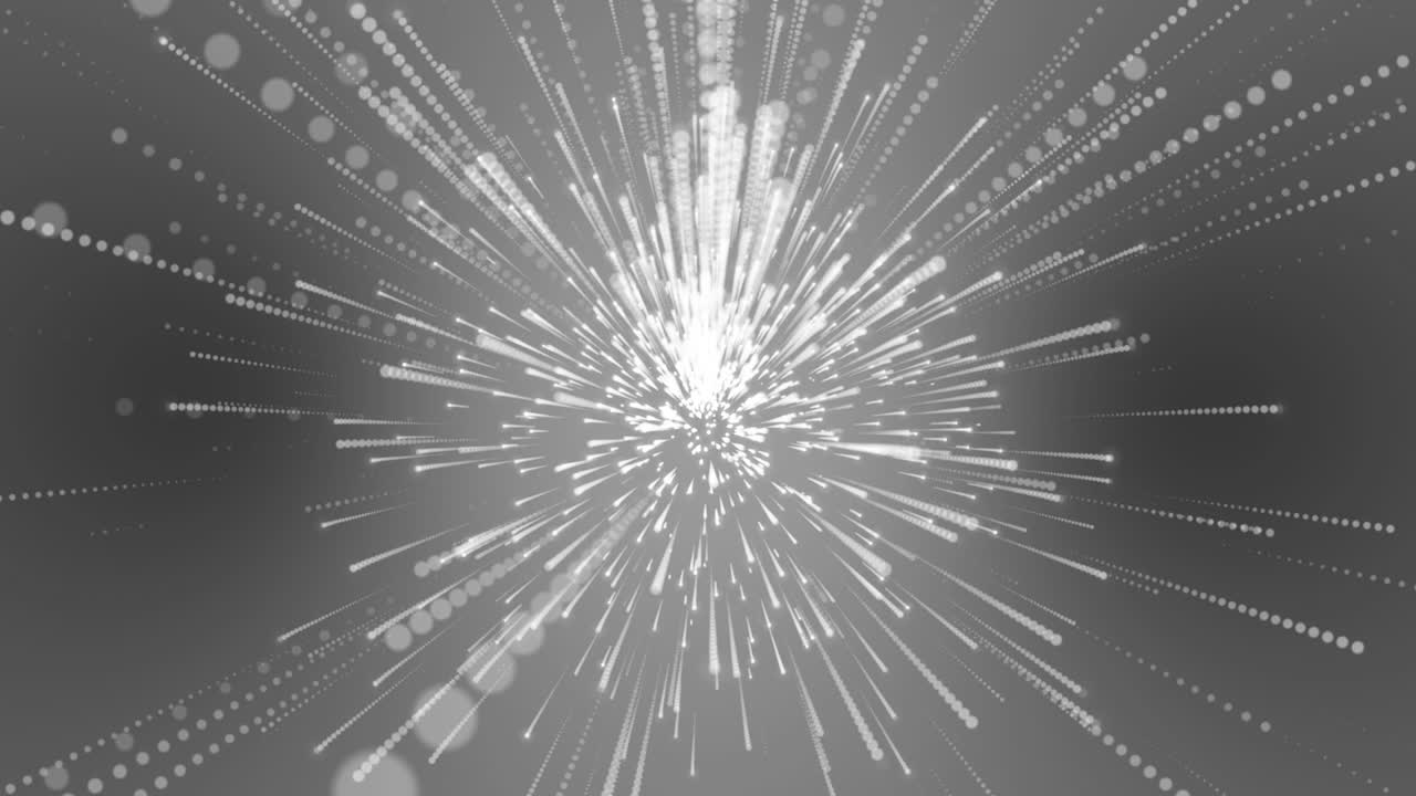 4k 추상 빛 트레일 루프 가능한 기술 배경, 입자, 검은색 배경