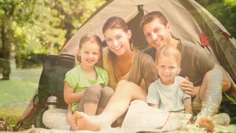 family camping with nature transition