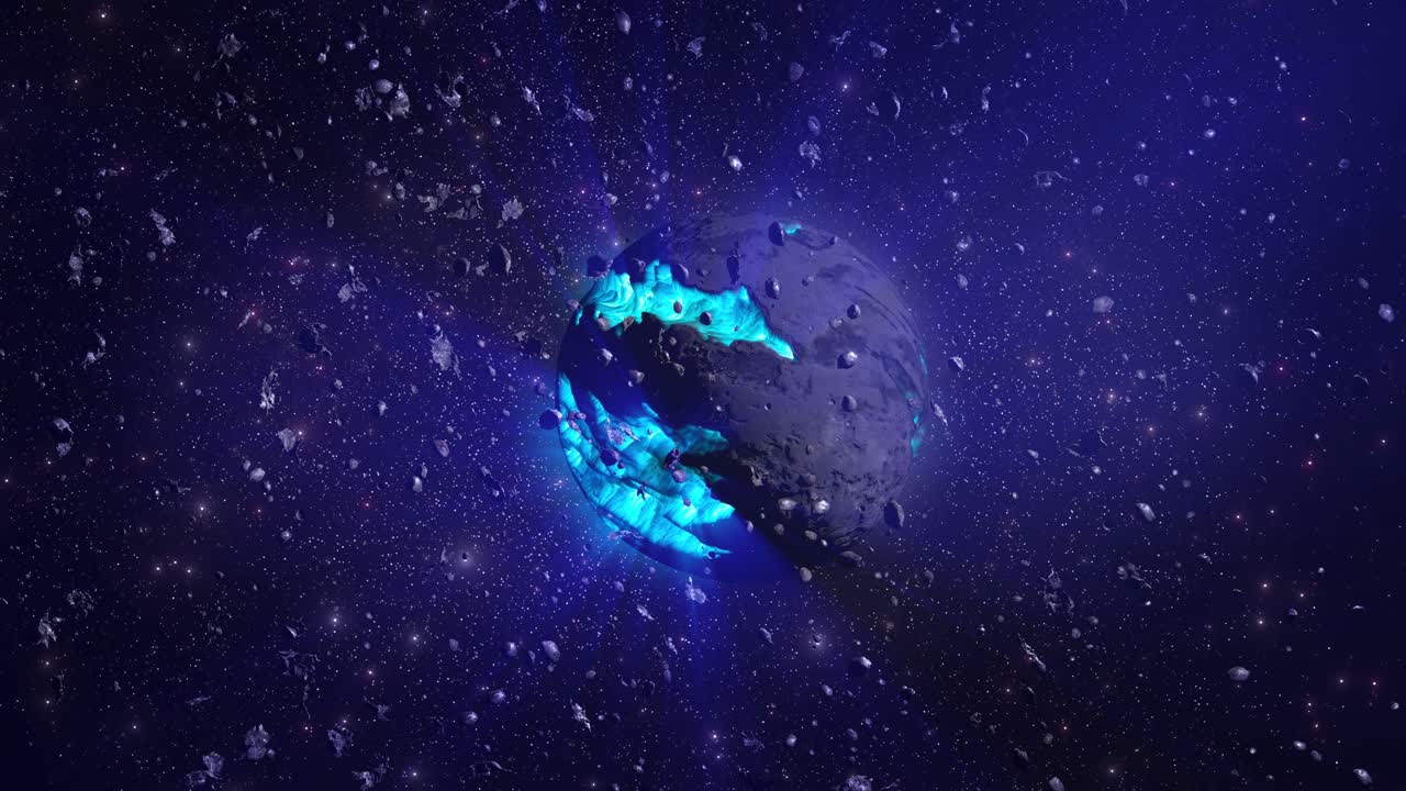 Eksploderende planet i rummet
