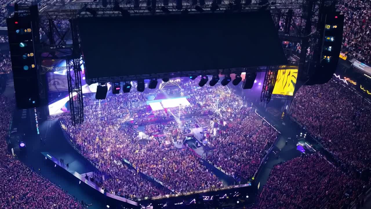 Concert with a large crowd